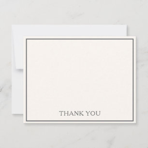Classic Ivory & Grey Modern Professional Thank You Card