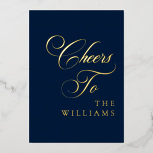 Classic Ivory Navy Blue Cheers To Wedding Sign