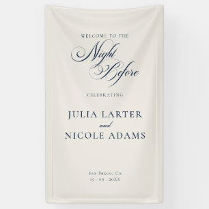 Classic Ivory Navy The Night Before Banner Sign
