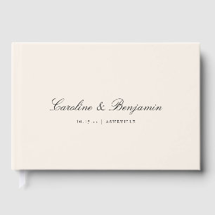 Classic Ivory Script Elegant Wedding Custom Names Guest Book
