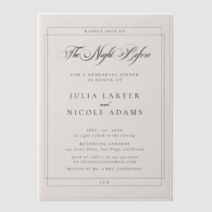 Classic Ivory The Night Before Rehearsal Dinner Vellum Invitations