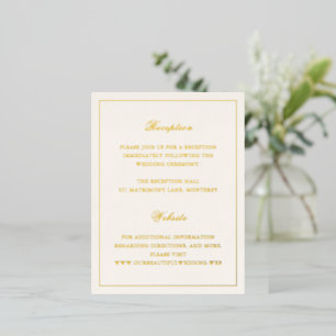 Classic Ivory Timeless Wedding Foil Enclosure Card