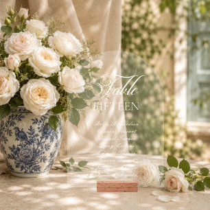 Classic Ivory White Alphabetical Table Number Sign