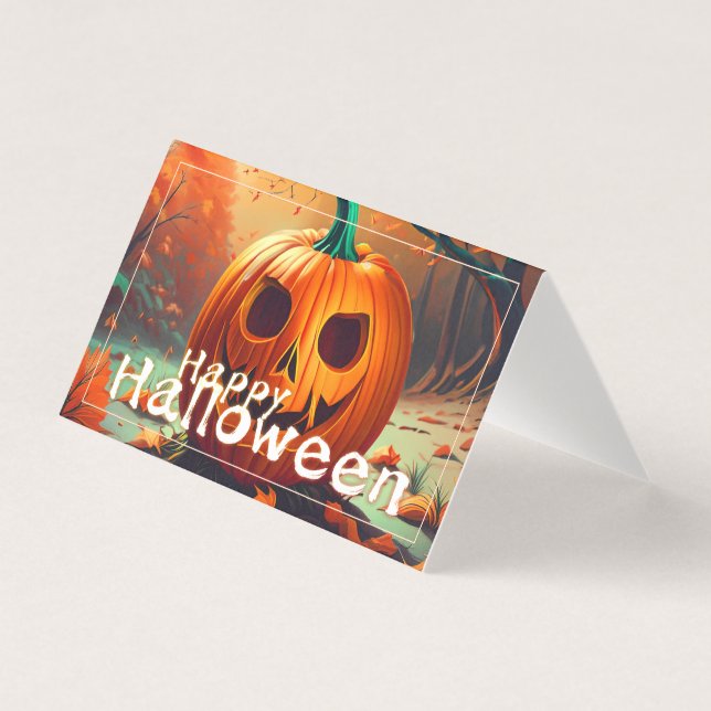 Classic Jack-o-Lantern Autumn Forest Scene (Front)