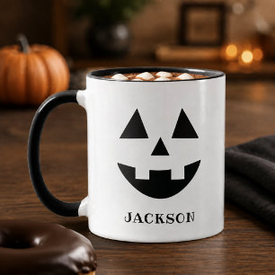 Classic Jack O Lantern Face Name Halloween Mug