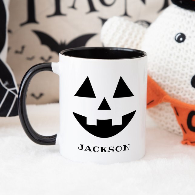 Classic Jack O Lantern Face Name Halloween Mug (Creator Uploaded)