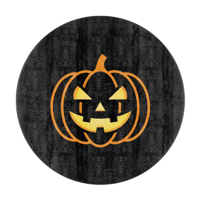 Classic Jack-O'-Lantern Halloween Cutting Board (Front)