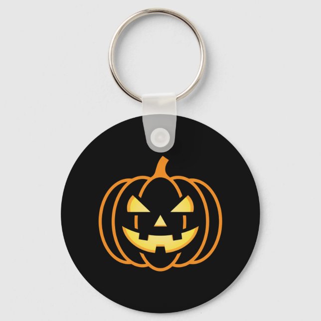 Classic Jack-O'-Lantern Halloween Key Ring (Front)