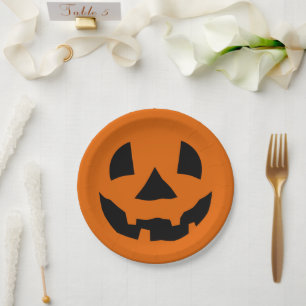 Classic Jack-O'-Lantern Halloween Paper Plate