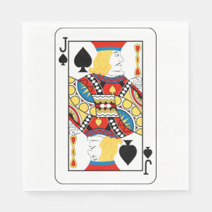 Classic Jack of Spades Poker Card Napkin