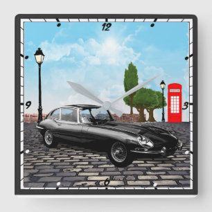 Classic Jaguar E Type Wall Clock