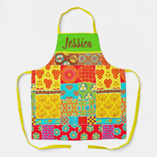 CLASSIC JAPANESE DESIGN QUILTED PATTERN APRON