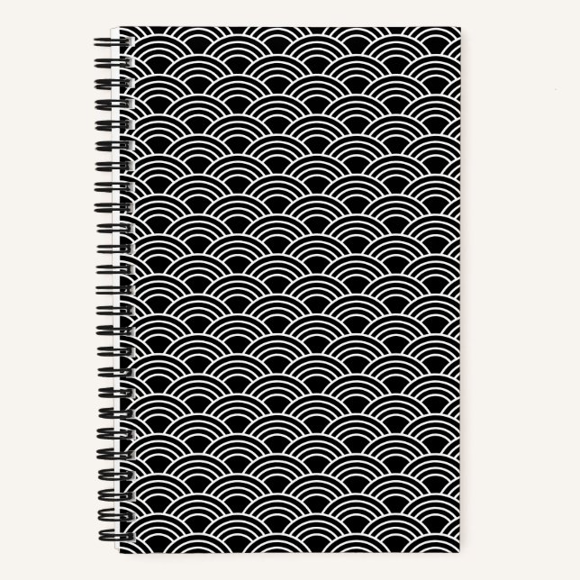 Classic Japanese Seigaiha Wave Pattern Notebook (Front)