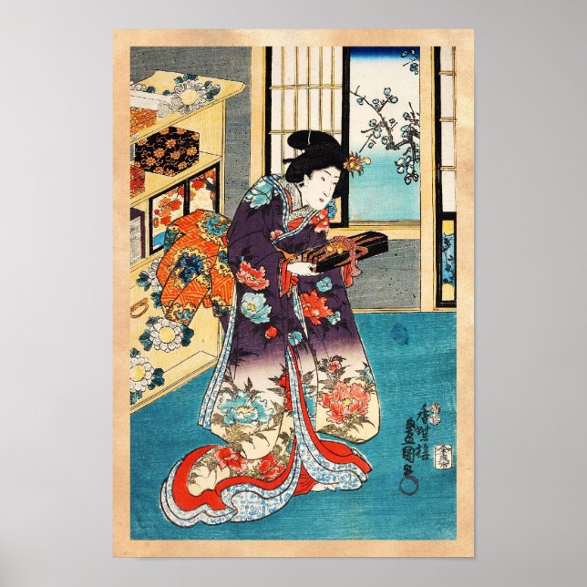 Classic japanese vintage ukiyo-e geisha Utagawa Poster (Front)