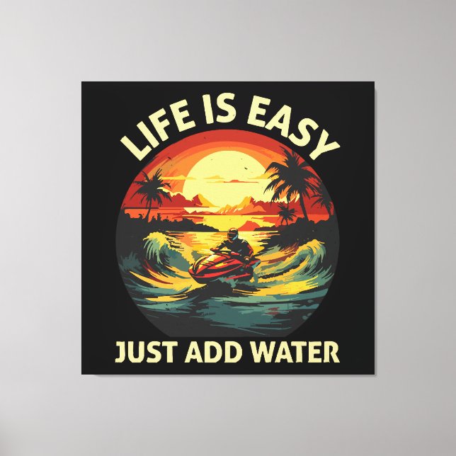 Classic Jet Ski skier Canvas Print (Front)