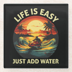 Classic Jet Ski skier Glass Coaster