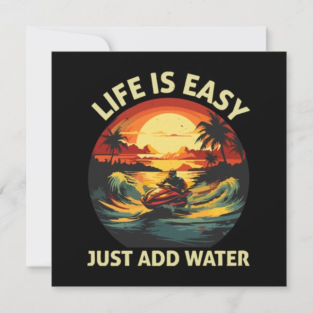 Classic Jet Ski skier Invitation (Back)