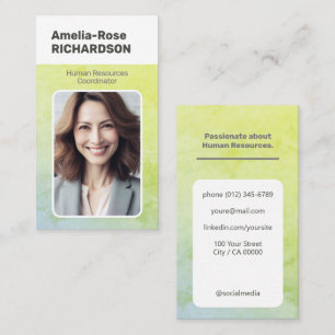 Classic Job Seeker Classy Minimalist Ombre Green Business Card