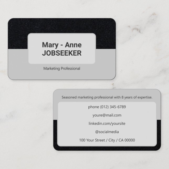 Classic Job Seeker Kraft Paper Style 2 Coloured  Business Card (Front/Back)