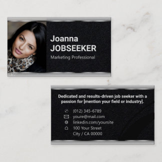 Classic Job Seeker Minimal Elegant Plain Black Business Card
