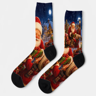 Classic Jolly Santa Claus Festive Novelty Socks