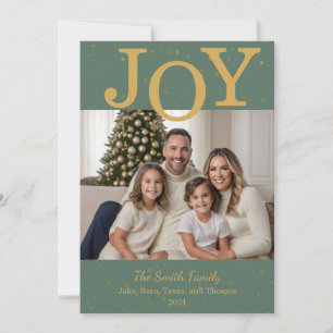 Classic "Joy" Christmas Holiday Photo Card