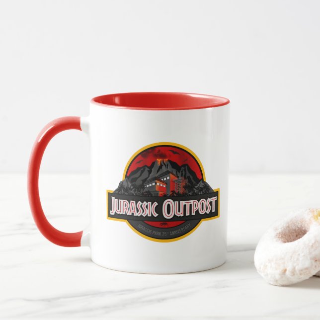 'Classic Jurassic' Jurassic Outpost Logo Mug (With Donut)