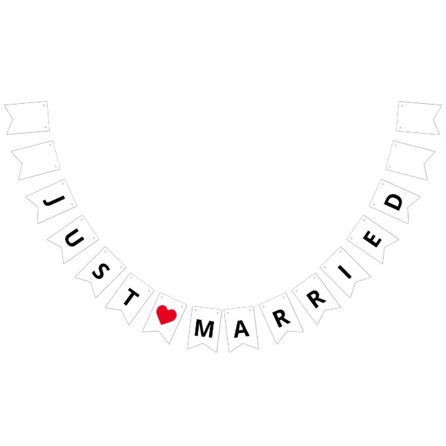 Classic Just Married Announcement Bunting (All)