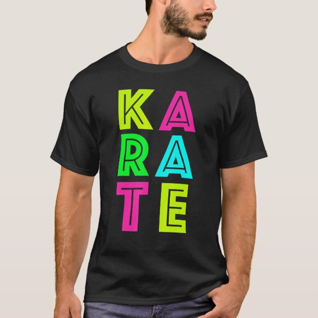 Classic Karate Black Belt Gi Uniform Karate T-Shirt (Front)