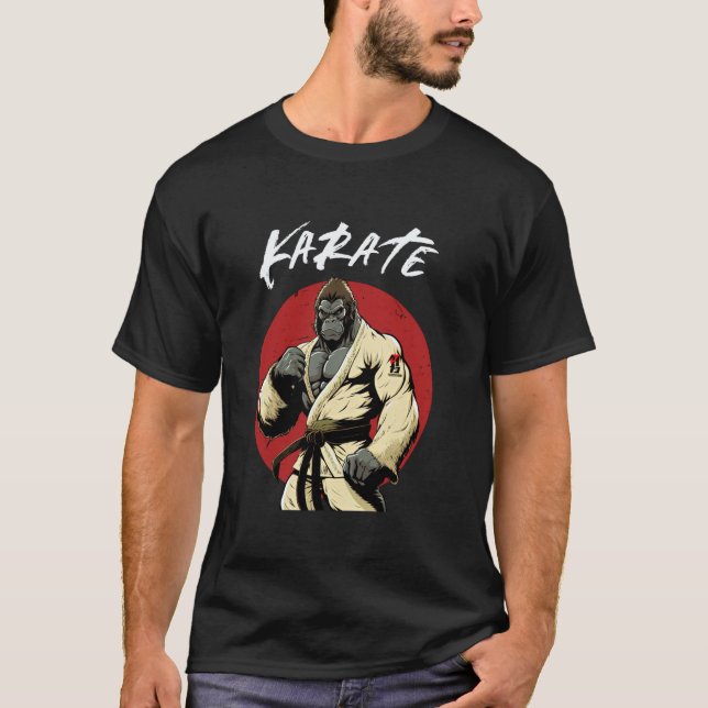 Classic Karate Gorilla Karateka T-Shirt (Front)