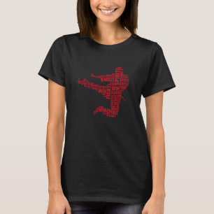 Classic Karate Martial Arts Word Cloud T-Shirt