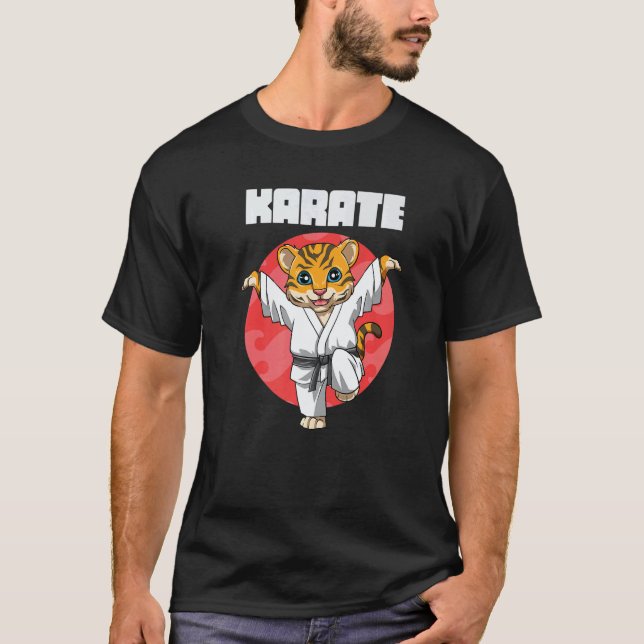 Classic Karate Tiger Crane Kick T-Shirt (Front)