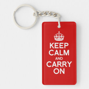 Classic Keep Calm and Carry On AND THE U.K FLAG Key Ring