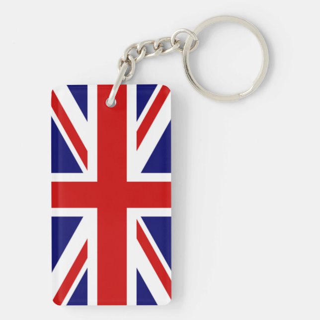 Classic Keep Calm and Carry On AND THE U.K FLAG Key Ring (Back)