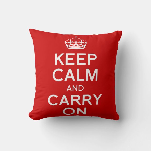 CLASSIC KEEP CALM AND CARRY ON CUSHION (Front)