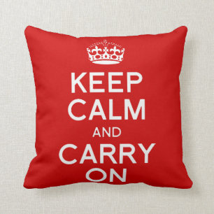 CLASSIC KEEP CALM AND CARRY ON CUSHION