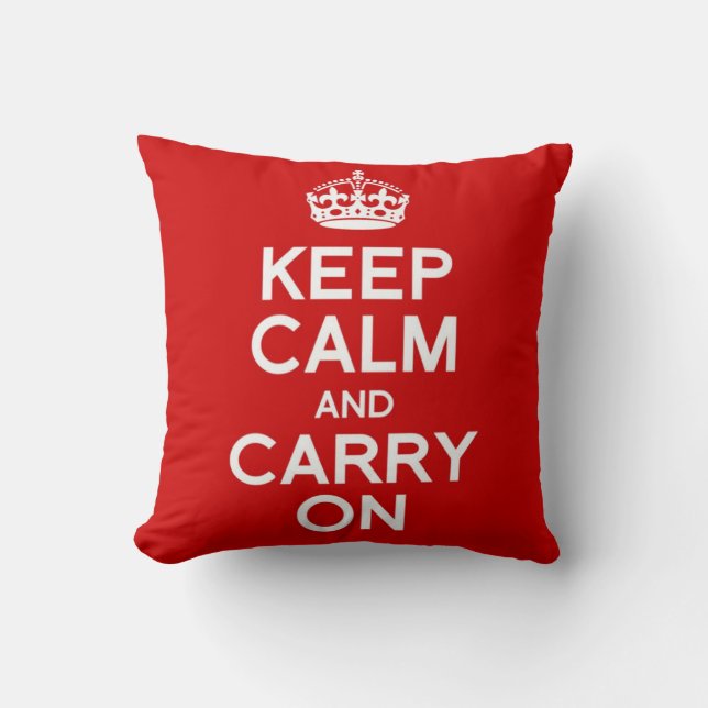 CLASSIC KEEP CALM AND CARRY ON CUSHION (Front)