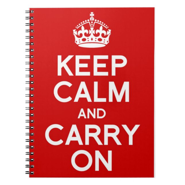 CLASSIC KEEP CALM AND CARRY ON SPIRAL NOTEBOOK (Front)