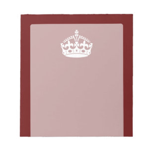 Classic Keep Calm Crown on Burgundy Red Notepad