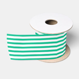 Classic Kelly Green and White Nautical Striped Satin Ribbon