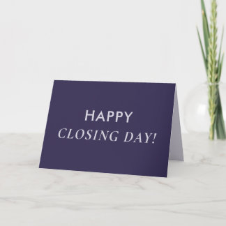 Classic Key Closing Day Purple Real Estate Agent Card