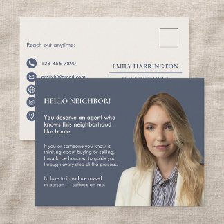 Classic Key Introduction Gray Real Estate Agent Po Postcard