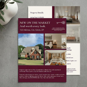 Classic Key Listing Maroon Real Estate Agent Flyer