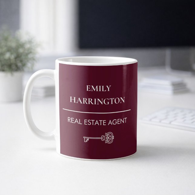 Classic Key Maroon Real Estate Agent Coffee Mug (Creator Uploaded)