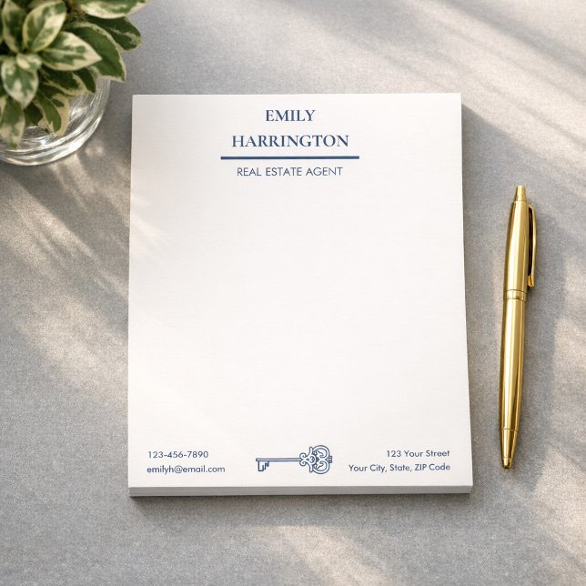 Classic Key Navy Real Estate Agent Notepad (Creator Uploaded)