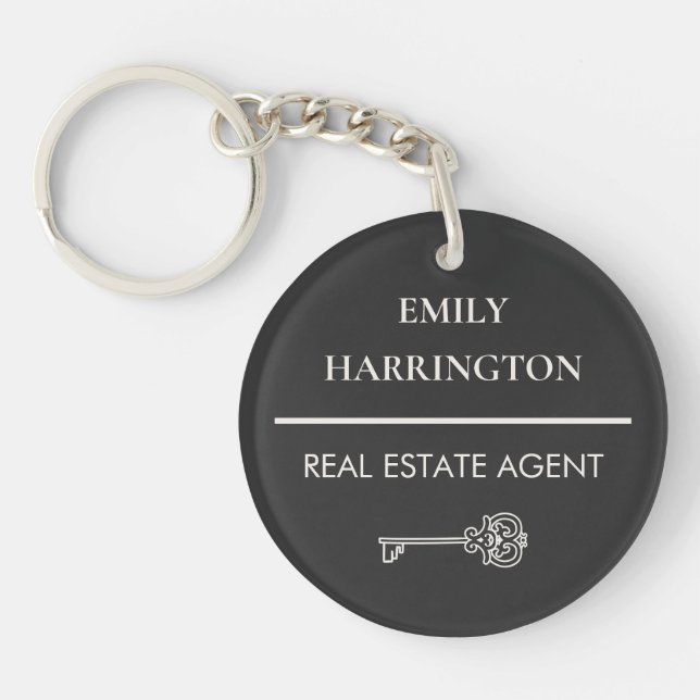 Classic Key Neutral Real Estate Agent Ring (Front)