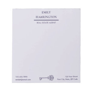 Classic Key Purple Real Estate Agent Notepad