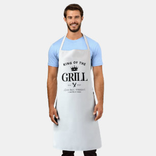 Classic King of the Grill BBQ Crown Foodie Dad Men Apron