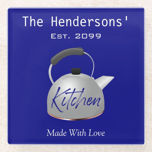 Classic Kitchen Made With Love Glass Coasters (Front)