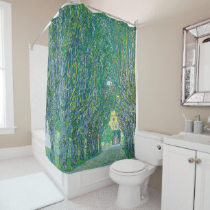 Classic Klimt Green Nature Landscape Fine Art Shower Curtain